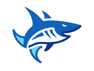 Bold black silhouette of a shark..Generative ai