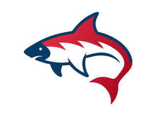 Bold black silhouette of a shark..Generative ai