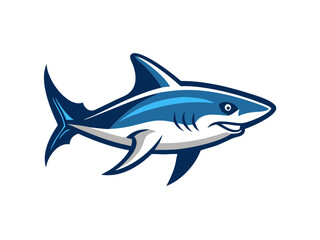 Bold black silhouette of a shark..Generative ai