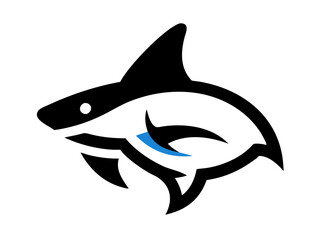 Bold black silhouette of a shark..Generative ai