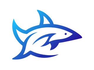 Bold black silhouette of a shark..Generative ai