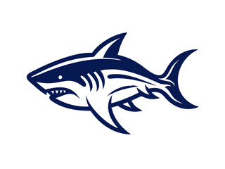 Bold black silhouette of a shark..Generative ai