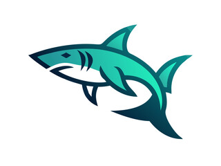 Bold black silhouette of a shark..Generative ai