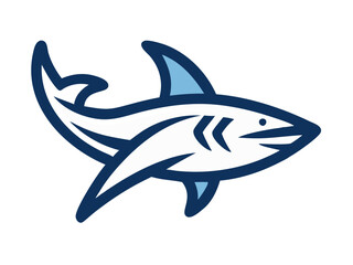 Bold black silhouette of a shark..Generative ai