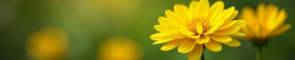 Fototapeta premium Close-up of yellow chrysanthemum with other flowers in soft focus, bouquet, detail