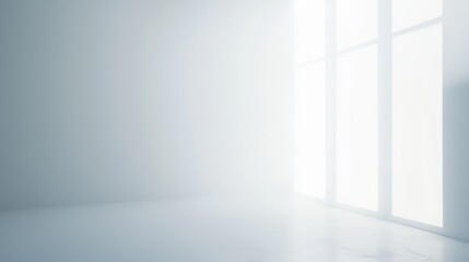 Obraz premium Bright and airy room with large windows.