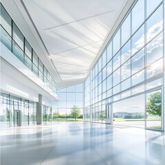 Modern Office Lobby Sunlight.