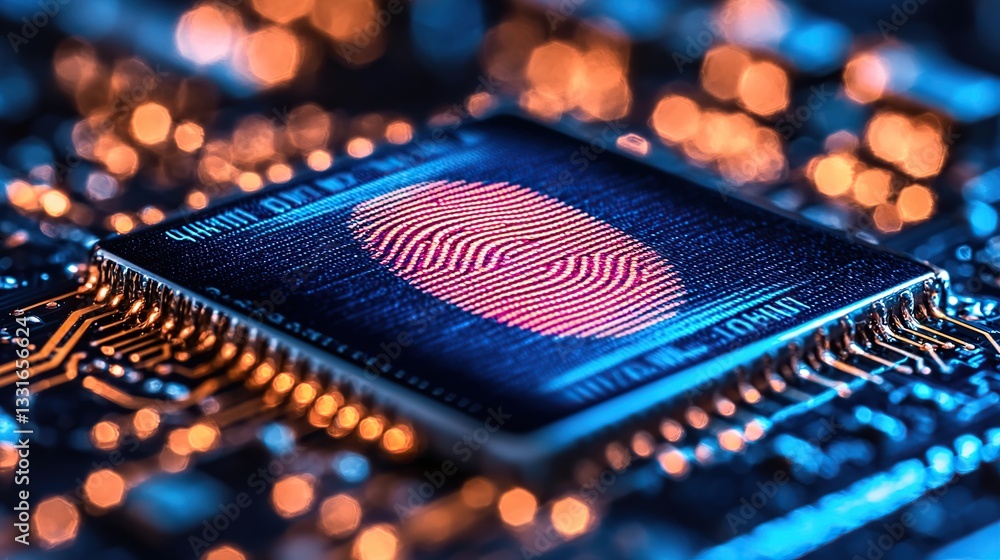 Poster fingerprint scan on a circuit board