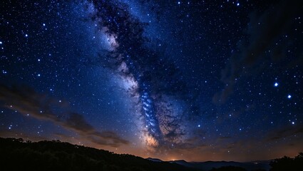 Fototapeta premium Majestic night sky adorned with twinkling stars