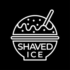 Shaved ice cream logo black and white