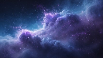 Fototapeta premium Vibrant cosmic clouds illuminated by starlight in a vast expanse of outer space at night