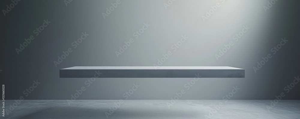 Poster minimalist floating shelf in a modern setting.