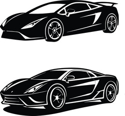 Modern Sport Car Silhouette Illustration for Auto Branding, Racing, and Vehicle Design