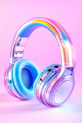 Vibrant iridescent headphones