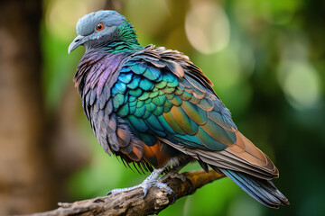 Obraz premium blue and yellow pigeon