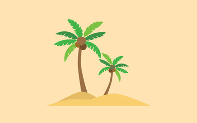 Bright and tropical palm tree vector, ideal for summer holiday designs and beach-themed projects. beach palm tree vector illustration
