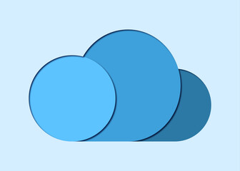 Cloud data paper cut background vector illustration