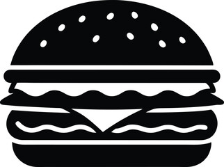 burger silhouette vector, burger icon