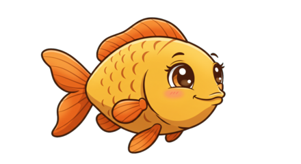 funny and cute fish cartoons transparent background