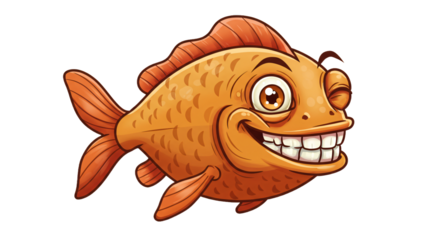 funny and cute fish cartoons transparent background