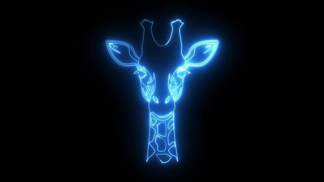 animated neon giraffe neon giraffe croma 4k looping