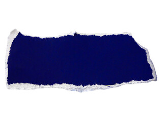 Pieces of torn or cut blue paper, design elements isolated on transparent background.