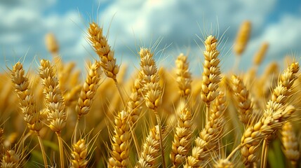 Fototapeta premium wheat field and sky 