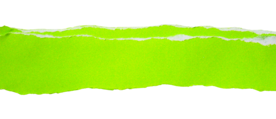Pieces of torn or cut green paper, design elements isolated on transparent background.