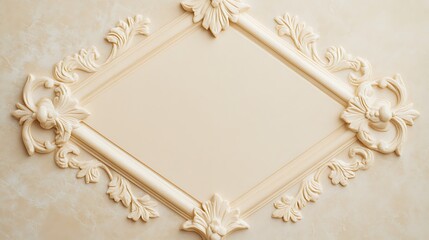 Decorative diamond shaped frame with elegant ornamental floral designs