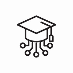 technology graduate icon vector sign