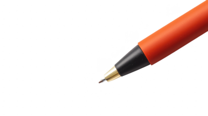 Precision Point: A Close-Up of an Orange Writing Pen for Office, School, and Art Projects - Perfect for Writing, Drawing, and Creative Design