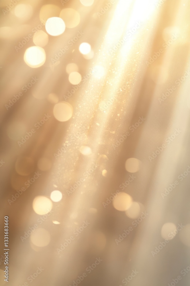 Poster golden light rays and bokeh creating a magical, dreamy background