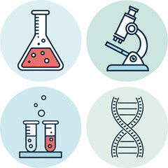  Laboratory Icons Set – Editable Stroke Vector Illustration