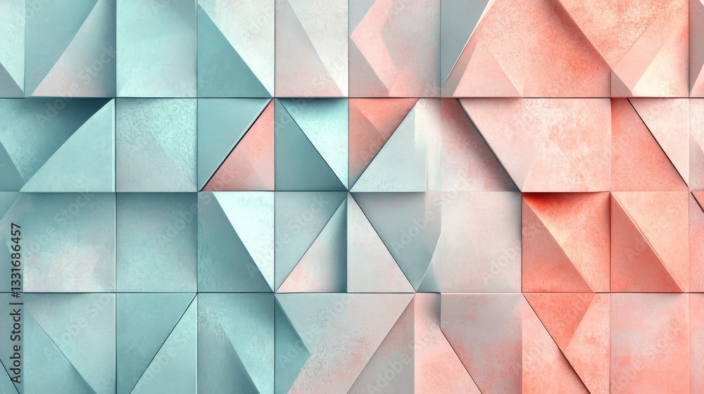 Poster geometric modern abstract wall or surface with a distinct color pattern