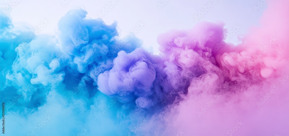 Poster abstract clouds of colorful smoke effect blending in light background