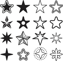 Fototapeta premium Star collection. Different stars set. Vector