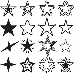 Obraz premium Star collection. Different stars set. Vector