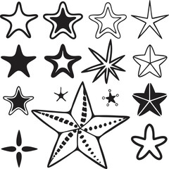 Obraz premium Star collection. Different stars set. Vector