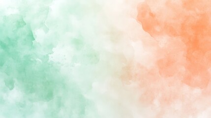 Fototapeta premium Abstract watercolor background with soft green and orange hues