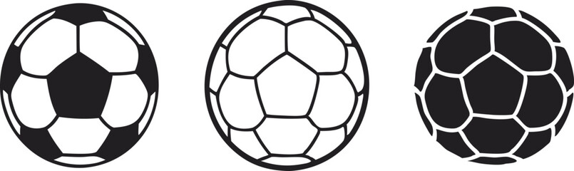 Fototapeta premium Soccer football ball icon set. Vector illustration