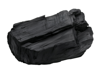 wood coal isolated on white background