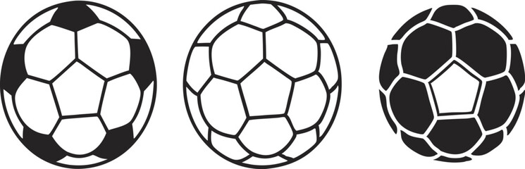 Fototapeta premium Soccer football ball icon set. Vector illustration