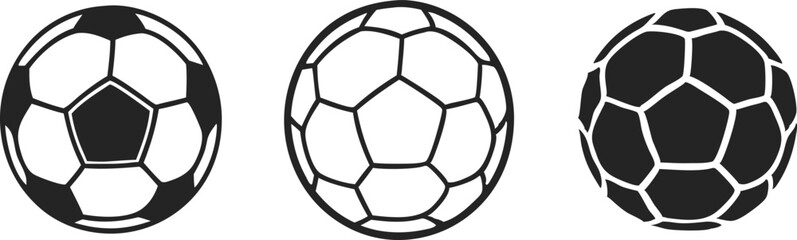 Fototapeta premium Soccer football ball icon set. Vector illustration