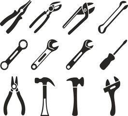 Tools icons set. Instruments signs collection. Vector