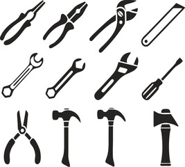 Tools icons set. Instruments signs collection. Vector
