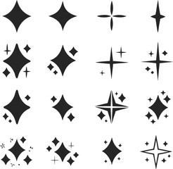 Sparkle stars icon set. Vector