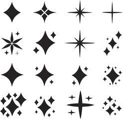 Sparkle stars icon set. Vector