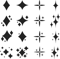 Sparkle stars icon set. Vector