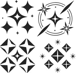 Sparkle stars icon set. Vector
