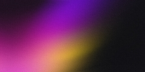 Abstract grainy background with a gradient of pink purple yellow and black color scheme design art
